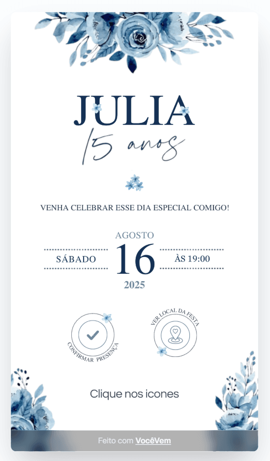 Convite digital interativo no celular